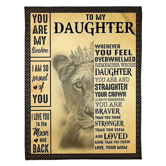 Lion You Are My Sunshine Mom To Daughter Flannel Blanket For Cozy Bedroom Sofa Decor