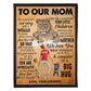 Lion To My Mom You Are My World Flannel Blanket For Cozy Bedroom Sofa Decor