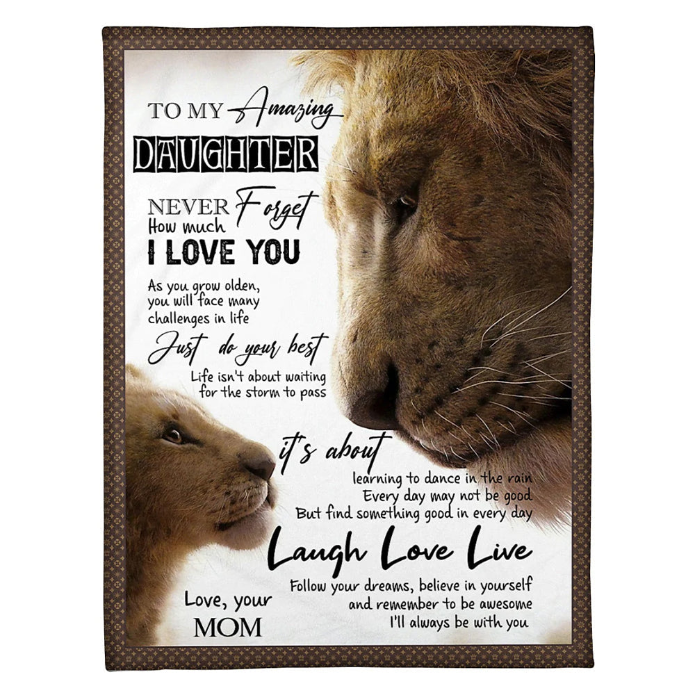 Lion You Will Always Be My Loving Mother Flannel Blanket For Cozy Bedroom Sofa Decor