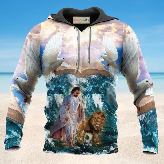 Lion Faith Warm Spirit Hoodie For Faith Gatherings Casual Travel And Positive Expression