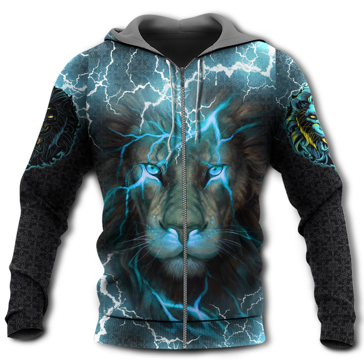 Blue Lion Light Power Hoodie For Wildlife Themes Travel Days And Comfortable Casual Style
