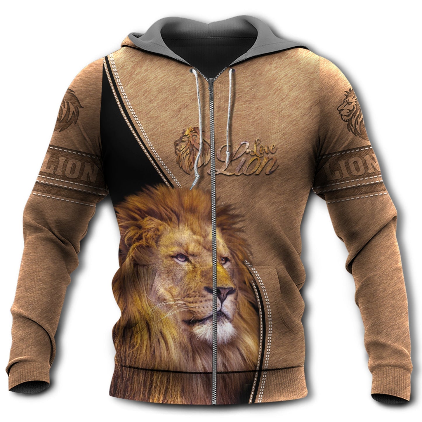 Strong Lion Leather Hoodie For Wildlife Inspired Outfits Outdoor Trips And Thoughtful Gifting