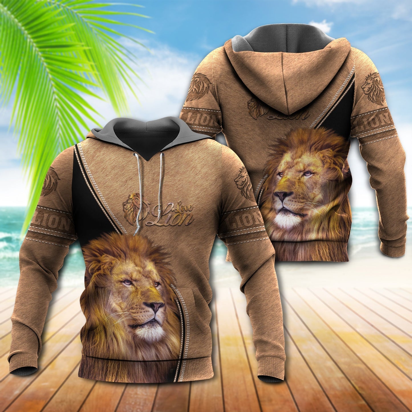 Strong Lion Leather Hoodie For Wildlife Inspired Outfits Outdoor Trips And Thoughtful Gifting