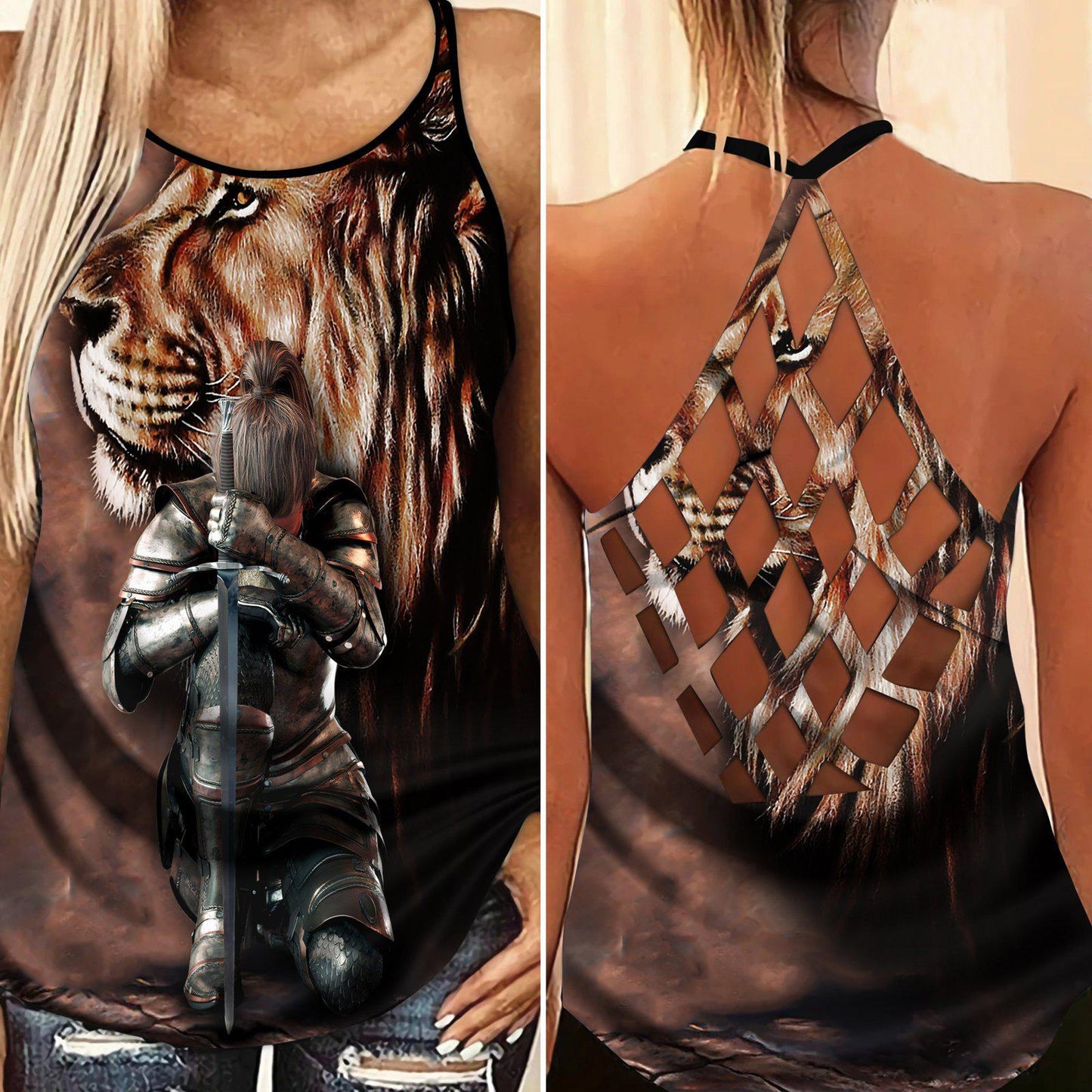 Lion Bless Today Hollow Tank Top For Summer Outings And Everyday Comfort