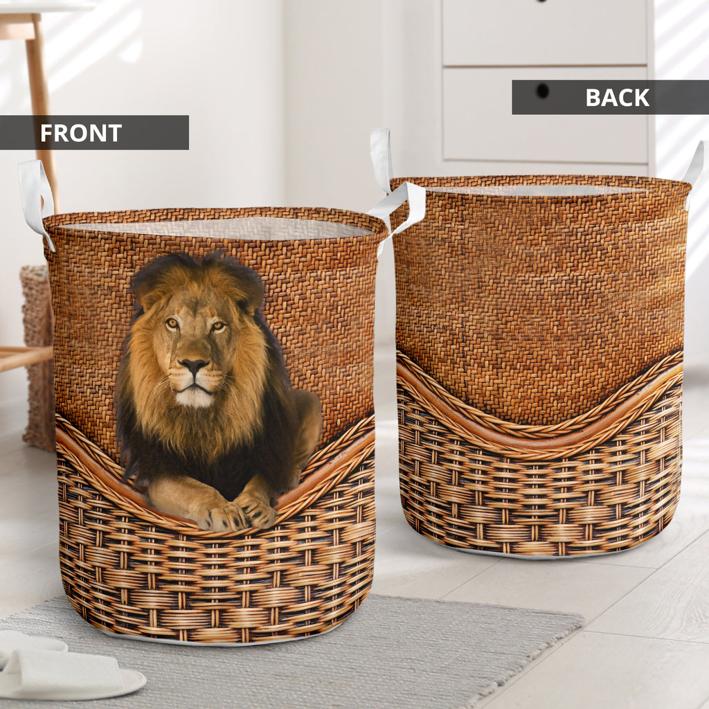 Lion Rattan Texture Proud Laundry Basket For Room Home Organizer