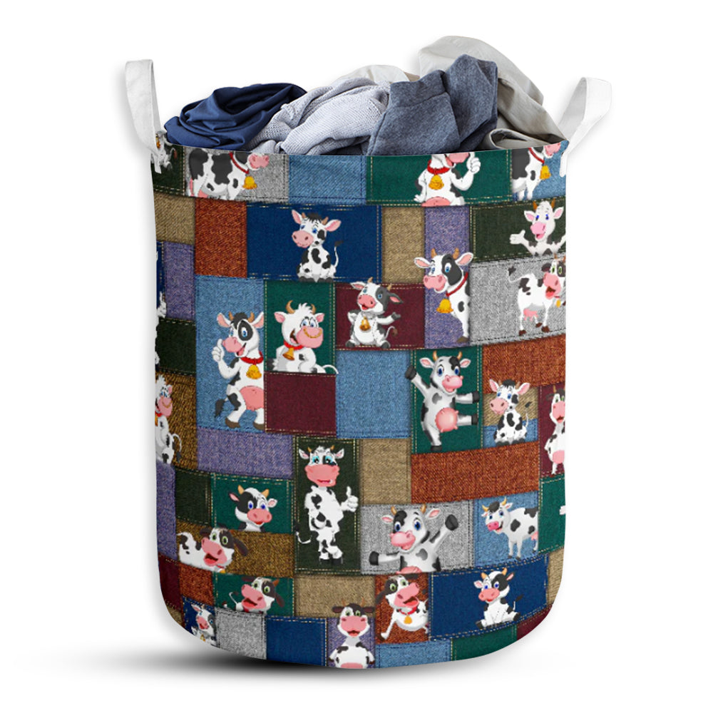 Small Size Cow Little Happy Laundry Basket For Bathroom Bedroom Storage