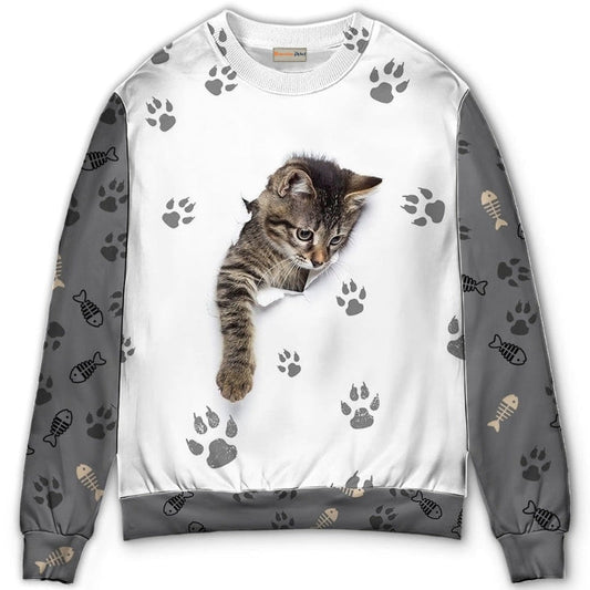 Little Baby Cat Soul Sweater For Animal Lovers Casual Wear Holidays And Thoughtful Gifting
