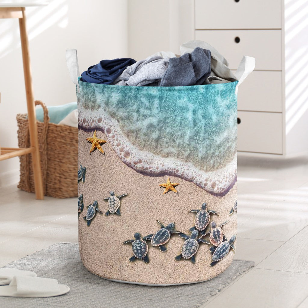 Turtle Little Turtle Sea Laundry Basket For Room Home Organizer