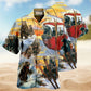 Live Breathe Ski Bear Hawaiian Shirt For Summer Gatherings Island Travel And Comfortable Casual Wear