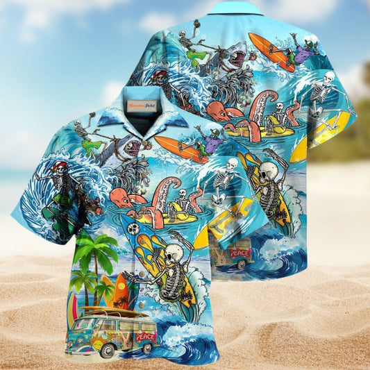 Bohemian Live To Surf To Live Hawaiian Shirt For Summer Vacation Beach Travel And Relaxed Casual Wear