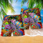 Lizard Animal Beach Shorts Pattern Detail For Casual Outings And Comfortable Resort Style