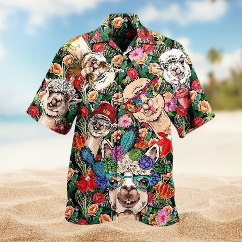 Playful Llama Hawaiian Shirt For Resort Escape And Memorable Gifting