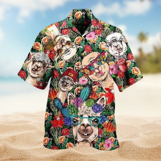 Playful Llama Hawaiian Shirt For Resort Escape And Memorable Gifting