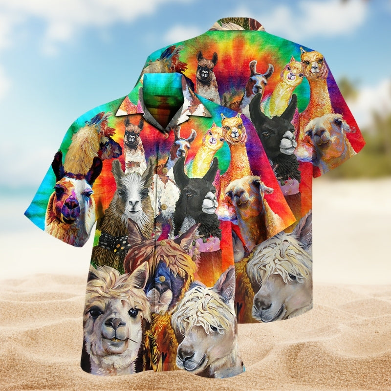 Llama Smile Hawaiian Shirt For Coastal Travel, Casual Events, And Comfortable Summer Wear