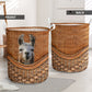 Llama Rattan Texture Cute Laundry Basket For Room Home Organizer
