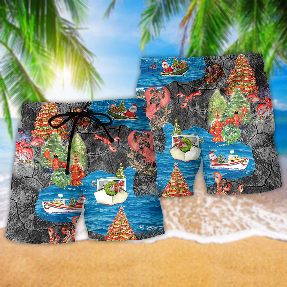 Lobster Christmas You Are My Lobster Beach Shorts Pattern View For Coastal Holidays And Casual Activities
