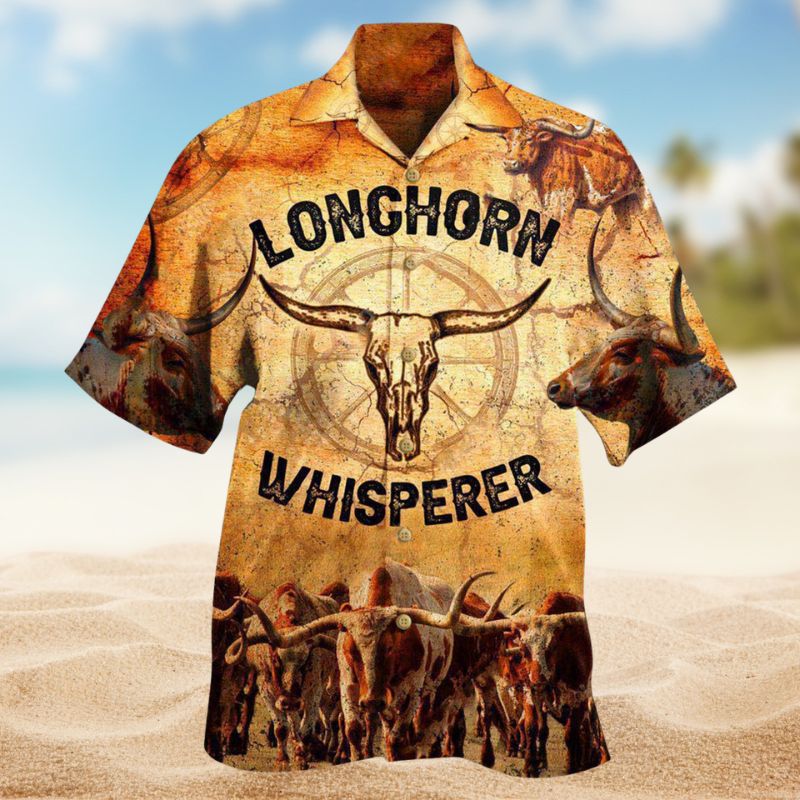 Longhorn Whisperer Hawaiian Shirt For Vacation Adventures Beach Events And Relaxed Warm Weather Style