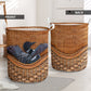 Loon Rattan Texture Style Laundry Basket For Room Home Organizer