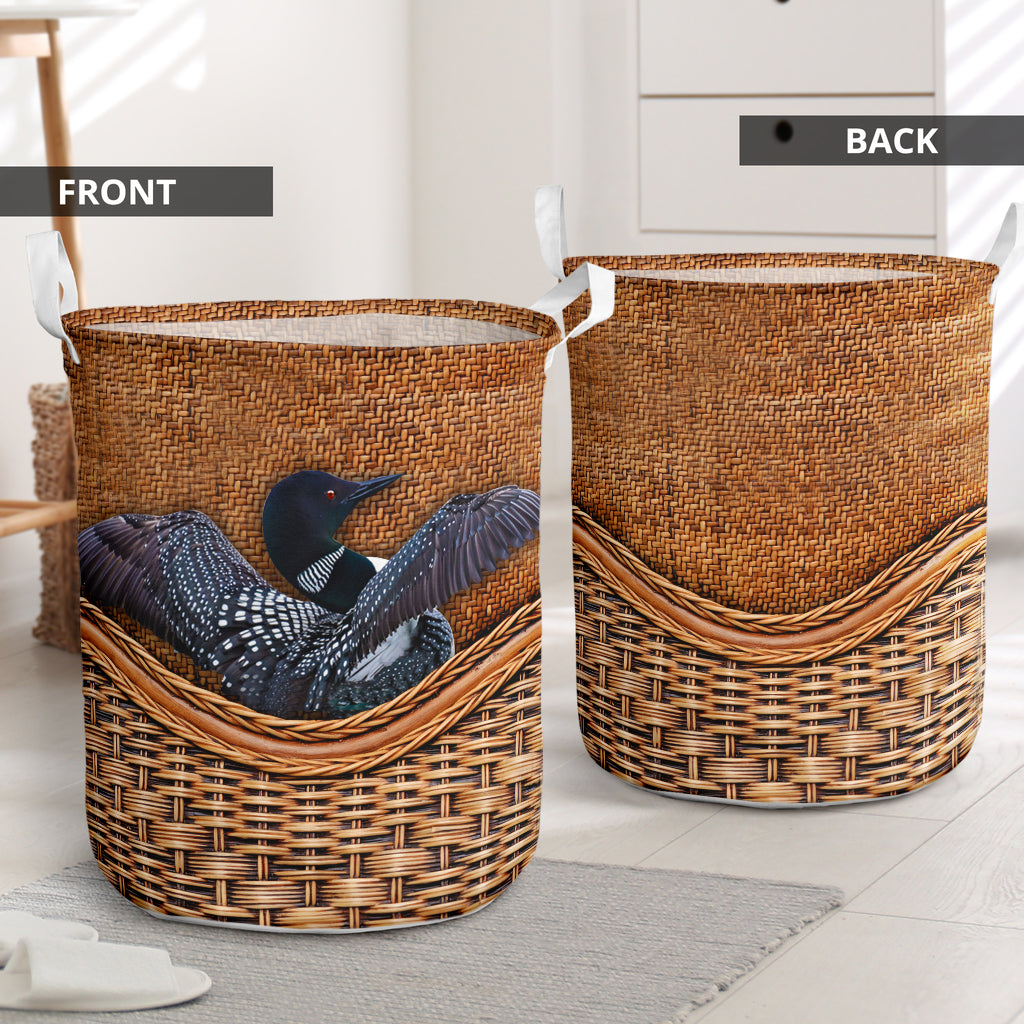 Loon Rattan Texture Style Laundry Basket For Room Home Organizer