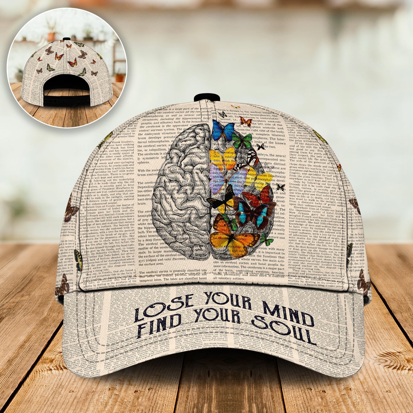 Butterfly Find Your Soul Vintage Classic Cap For Daily Styling Weekend Travel And Outdoor Activities