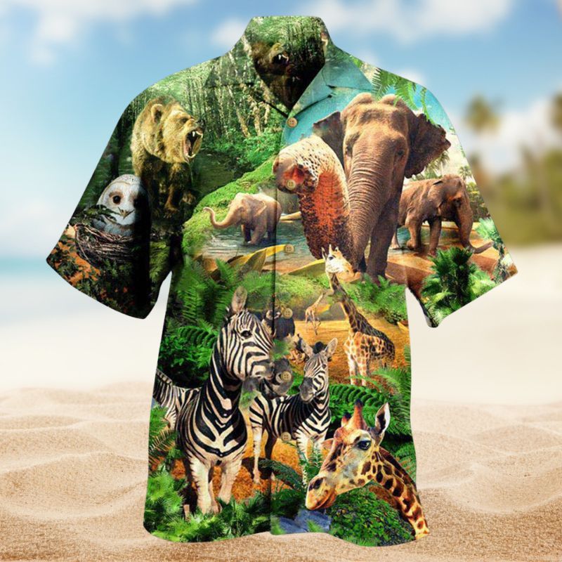 Wildlife Conservation Hawaiian Shirt For Beach Holidays Wildlife Lovers And Distinctive Summer Style