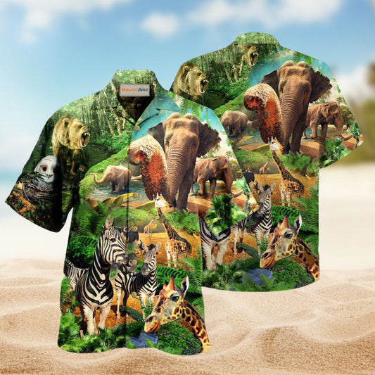Wildlife Conservation Hawaiian Shirt For Beach Holidays Wildlife Lovers And Distinctive Summer Style