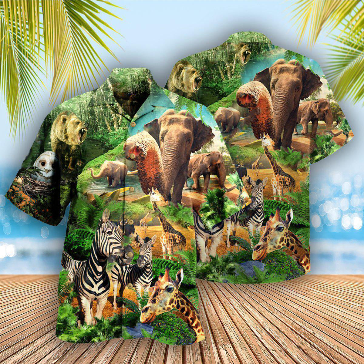 Wildlife Hawaiian Shirt With Detailed Graphic For Resort Travel Summer Outings And Casual Gatherings