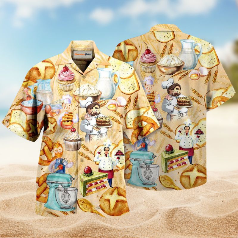 Love At First Bite Bakery Hawaiian Shirt For Coastal Gatherings Flavor Fans And Relaxed Summer Style