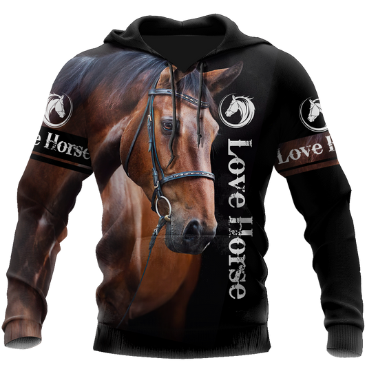 Strong Brown Horse Love Hoodie For Western Casual Wear Travel And Thoughtful Gifting