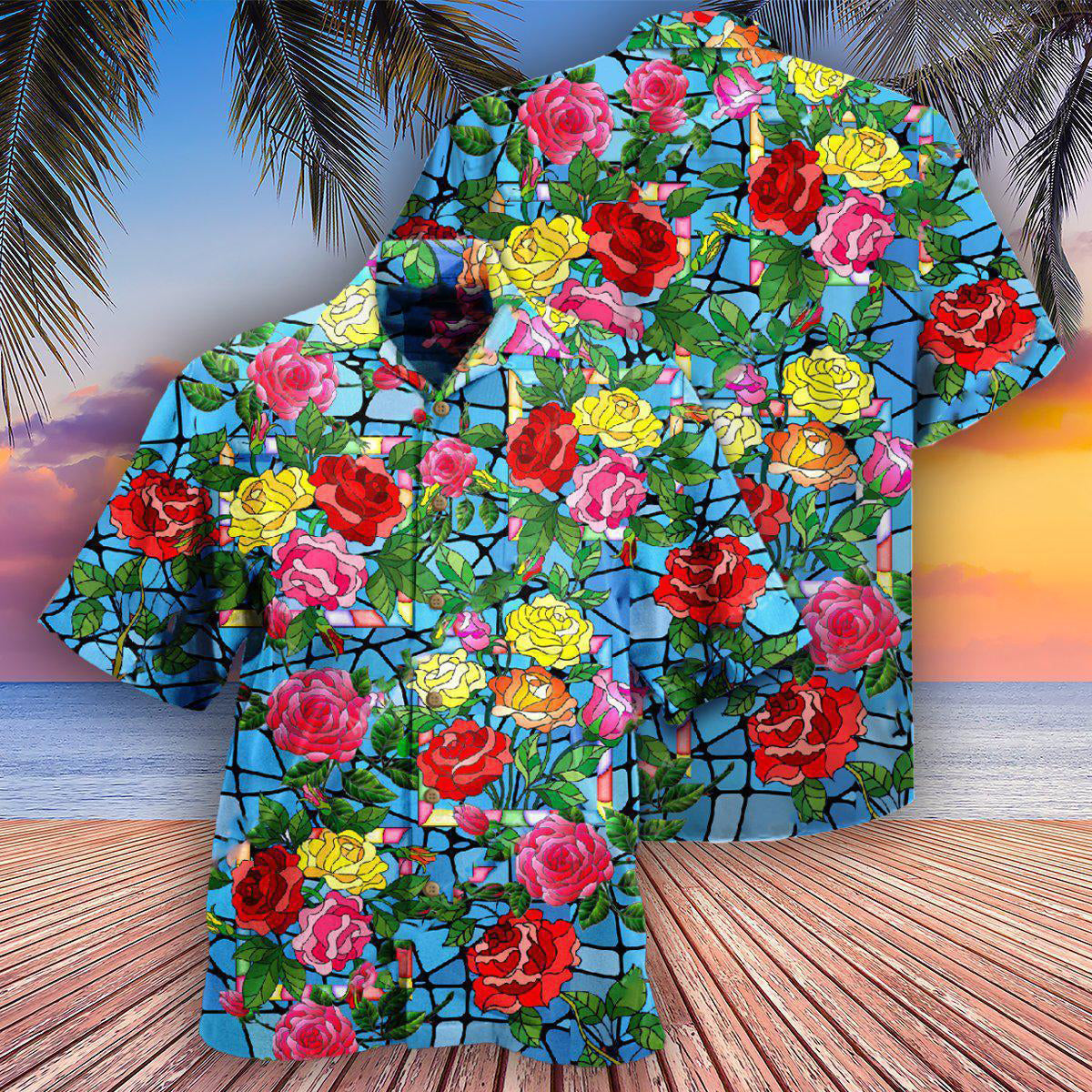 Rose Floral Hawaiian Shirt With Detailed Graphic For Vacation Parties Beach Outings And Relaxed Daily Wear
