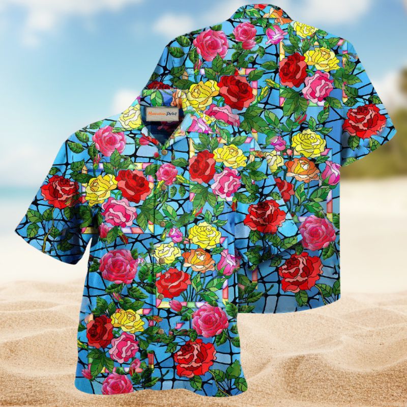 Flowers Love Is A Rose That Blooms Forever Hawaiian Shirt For Summer Vacation Beach Travel And Relaxed Casual Wear