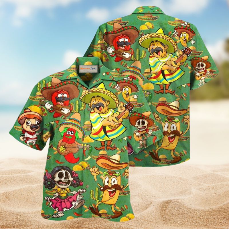 Mexican Food Culture Hawaiian Shirt For Island Getaways Beach Parties And Comfortable Vacation Style
