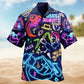Music Love Saxophone Neon Hawaiian Shirt For Island Parties Concert Fans And Comfortable Casual Wear
