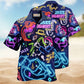 Music Love Saxophone Neon Hawaiian Shirt For Island Parties Concert Fans And Comfortable Casual Wear