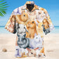 Cute Rabbit Hawaiian Shirt For Summer Vacation, Beach Travel, And Casual Wear