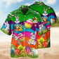 Cute Rabbit Easter Hawaiian Shirt For Tropical Holidays, Outdoor Gatherings, And Everyday Comfort