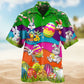 Cute Rabbit Easter Hawaiian Shirt For Tropical Holidays, Outdoor Gatherings, And Everyday Comfort