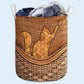 Small Size Lovely Cat Laundry Basket For Bathroom Bedroom Storage