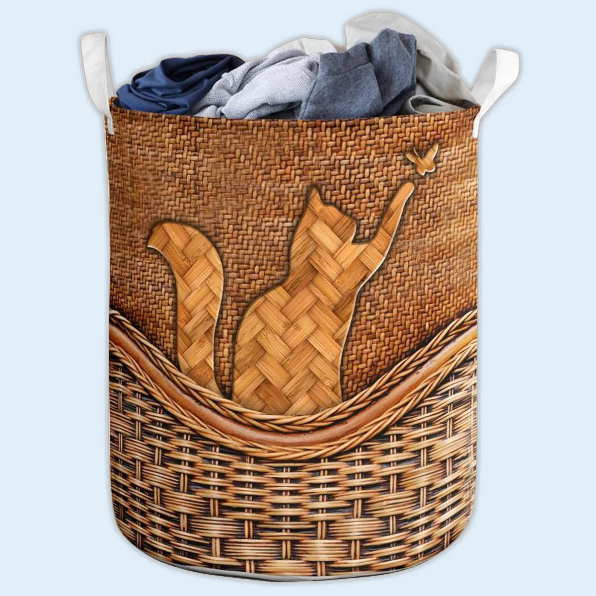 Small Size Lovely Cat Laundry Basket For Bathroom Bedroom Storage