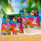 Rabbit Easter's Day So Bright Hawaiian Print Beach Shorts For Animal Lover Vacation Wear