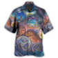 Earth Inspired Planet Design Hawaiian Shirt For Tropical Holidays, Outdoor Gatherings, And Everyday Comfort