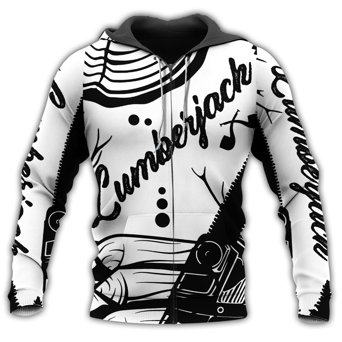 Black White Lumberjack Hoodie For Relaxed Daily Wear Weekend Outings And Thoughtful Gifting