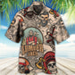 Skull Lumberjack Hawaiian Shirt Artwork Detail For Tropical Trips And Casual Outings