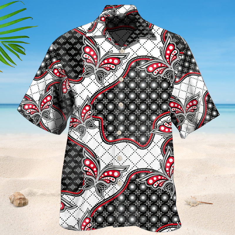 Creative Luxury Butterfly Hawaiian Shirt For Tropical Holidays, Outdoor Gatherings, And Everyday Comfort