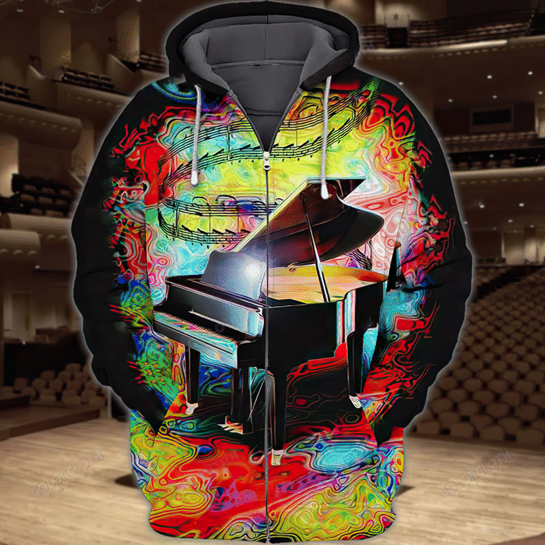 Luxury Piano Hoodie For Music Culture Travel Days And Comfortable Casual Wear