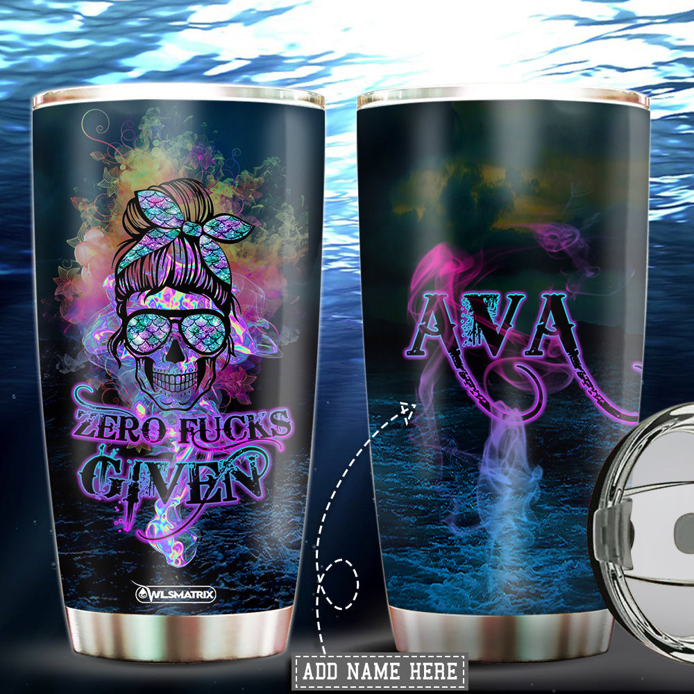Mermaid Skull Girl Personalized 20 Oz Tumbler For Coffee Travel And Daily Drinks