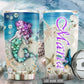 Mermaid And Starfish Personalized 20 Oz Tumbler For Coffee Travel And Daily Drinks