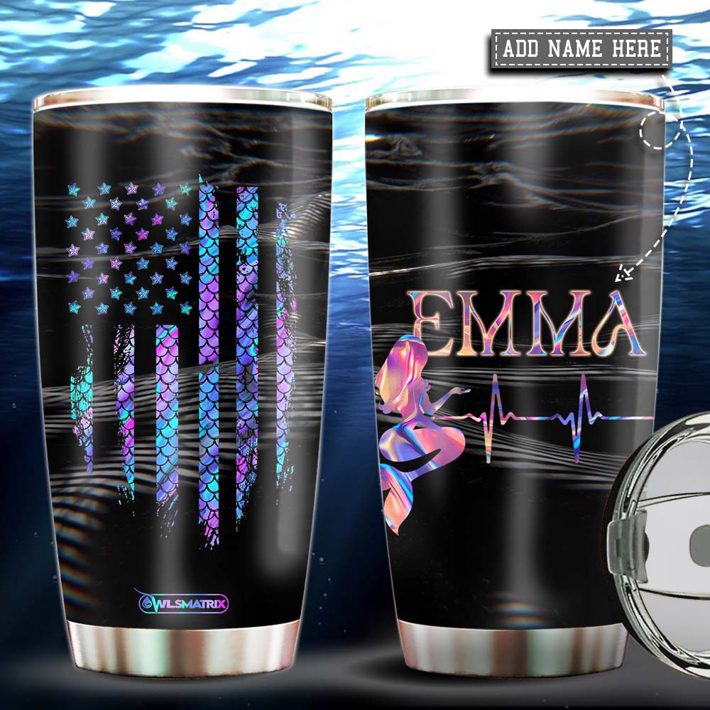 Mermaid Loves Star Personalized 20 Oz Tumbler For Coffee Travel And Daily Drinks