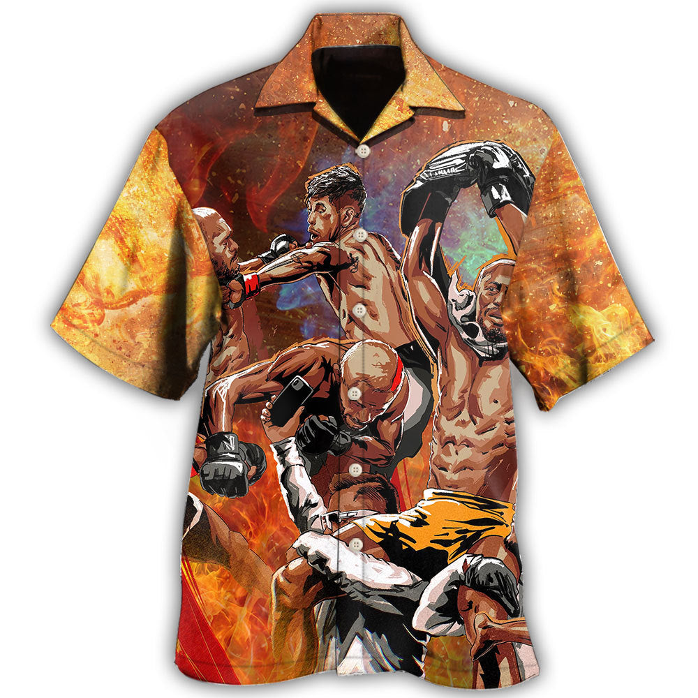 Mma Strength Combat Sports Hawaiian Shirt For Tropical Holidays, Outdoor Gatherings, And Everyday Comfort