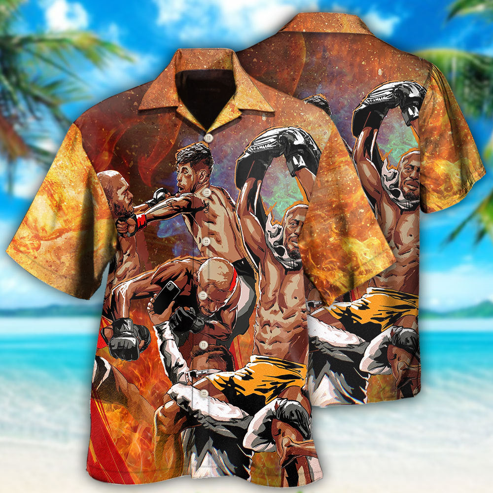 Mma Strength Combat Sports Hawaiian Shirt For Tropical Holidays, Outdoor Gatherings, And Everyday Comfort